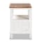 Baxton Studio Glynn Rustic Farmhouse Weathered Two-Tone White and Oak Brown Finished Wood 1-Drawer Nightstand 178-11405-Zoro - alternate 4